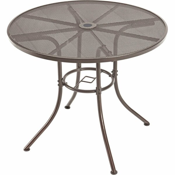 Global Industrial 36in Round Outdoor Table, Steel Mesh, Bronze 262080BZ